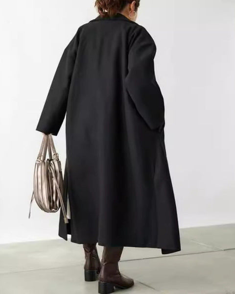 ロング チェスターコート レディース ウール風 オーバーサイズ ダブルボタン シンプル きれいめ 通勤 カジュアル 大人女子 秋冬 新作 ID2022