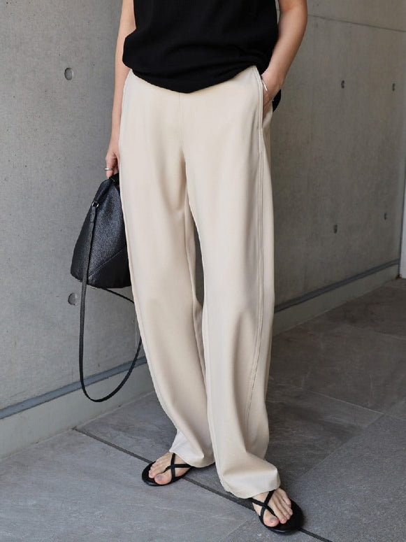 レディース ボトムス 無地 ワイドパンツ ロングパンツ 体型カバー 美脚効果 ゆったり 楽ちん 通勤 オフィス カジュアル デイリー 春 夏 秋 ID1267