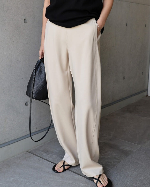 レディース ボトムス 無地 ワイドパンツ ロングパンツ 体型カバー 美脚効果 ゆったり 楽ちん 通勤 オフィス カジュアル デイリー 春 夏 秋 ID1267