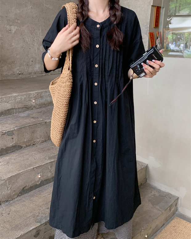 【380】ナチュラル可愛い 2点セット ワンピース+チェック柄ワイドパンツ レディース ゆったり 体型カバー カジュアル 春夏新作