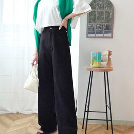 【244】[売れ筋1位獲得！]美シルエット ハイウエストルーズデニムパンツ レディース ストレート ワイドシルエット 着回し力抜群 2025春夏新作 韓国風 カジュアル