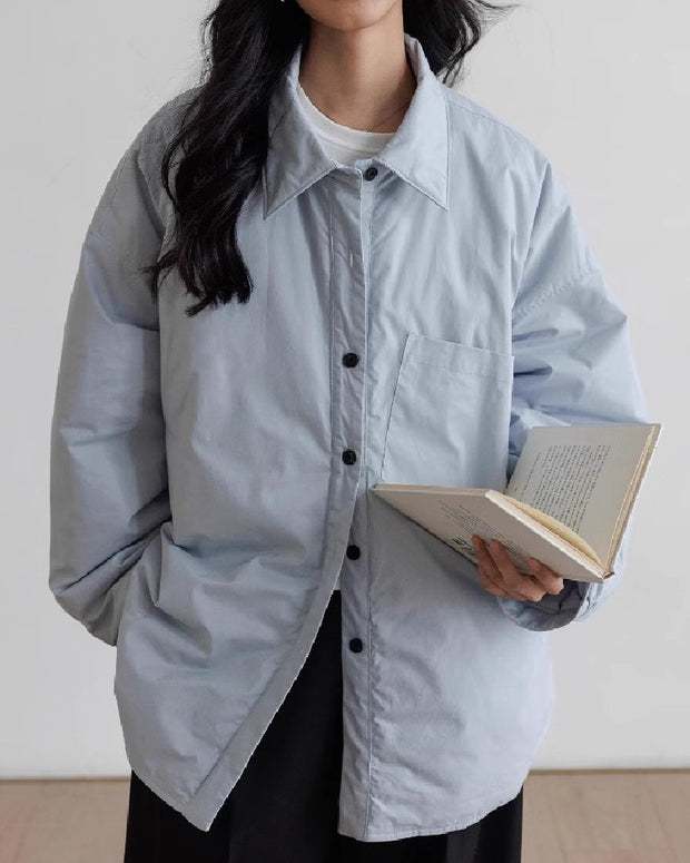 ポロカラー 綿 シャツ アウター レディース 冬 長袖 厚手 ゆったり カジュアル 通勤 綿 ジャケット 防寒 保温 快適 着心地 おしゃれ トレンド デイリー ID2052