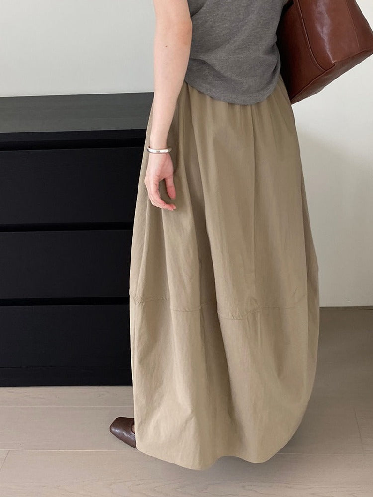 ハイウエスト フレアスカート ミディ丈 ゆったりシルエット プチさんOK 毎日着やすい 着回し万能 スカート ノーシーズン ID995