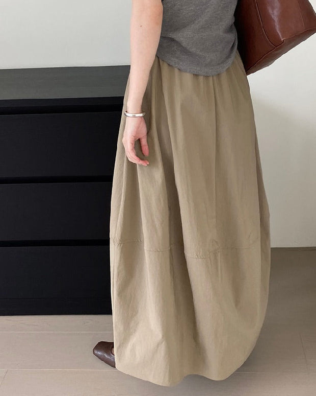 ハイウエスト フレアスカート ミディ丈 ゆったりシルエット プチさんOK 毎日着やすい 着回し万能 スカート ノーシーズン ID995