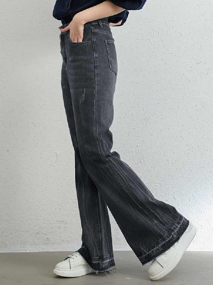 デニムパンツ レディース フレアパンツ ハイウエスト ワイドレッグ ジーンズ 美脚効果 カジュアル 着回し 通勤 通学 春夏秋 冬までロングシーズン対応 おしゃれ 人気 定番アイテム ID1630