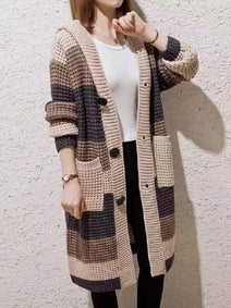 3色展開 ロングカーディガン レディース ニットフード付き ゆったり 厚手 暖かい トップス カジュアル シンプル 体型カバー 秋冬 コート風 羽織り おしゃれ 通勤 通学 お出かけ ID1635