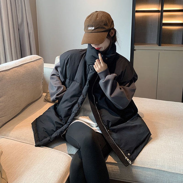 中綿ベスト レディース ゆったり ショート丈 スタンドカラー 軽量 暖かい シンプル おしゃれ カジュアル 通勤 秋冬 新作 ID2158