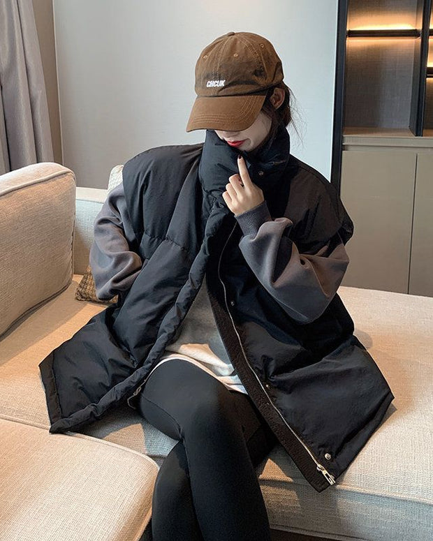 中綿ベスト レディース ゆったり ショート丈 スタンドカラー 軽量 暖かい シンプル おしゃれ カジュアル 通勤 秋冬 新作 ID2158