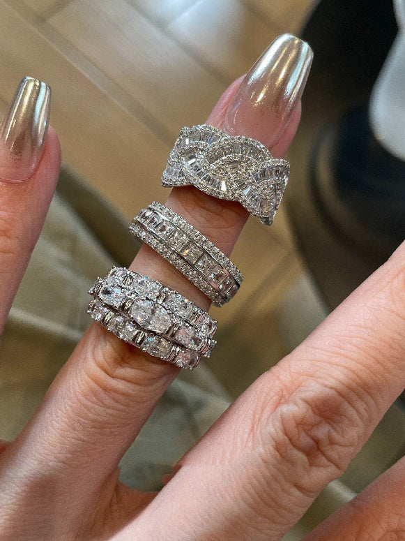 ジルコニアリング レディース フルエタニティリング 高級感 キラキラ おしゃれ 指輪 パーティー 結婚式 プレゼント ID1576