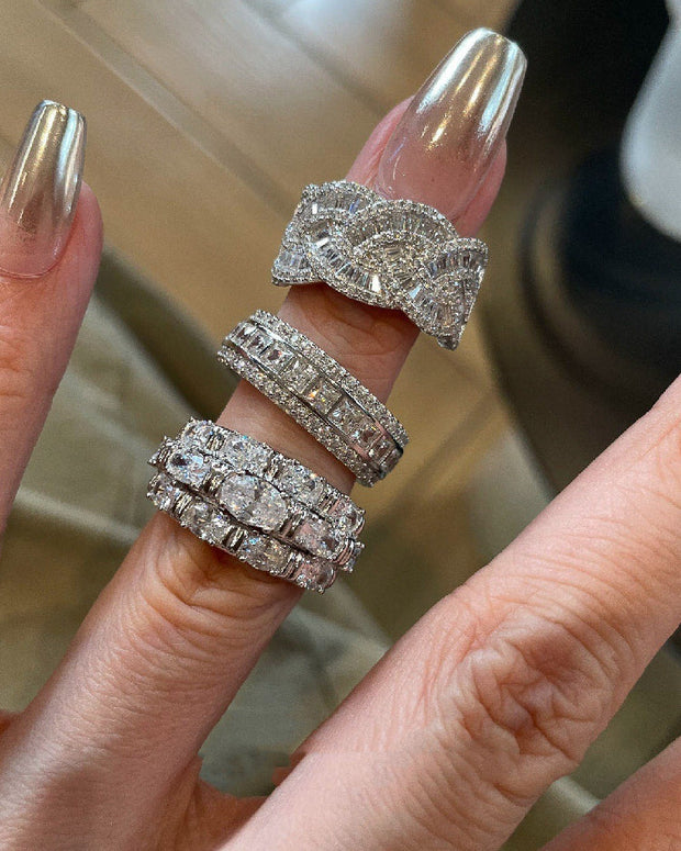 ジルコニアリング レディース フルエタニティリング 高級感 キラキラ おしゃれ 指輪 パーティー 結婚式 プレゼント ID1576