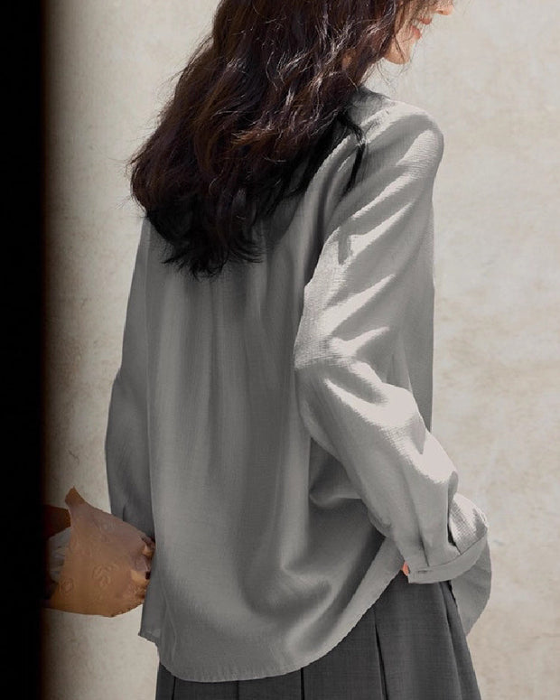 高級感 通勤シャツ レディース 長袖 フリル シンプル きれいめ オフィスカジュアル ゆったり 大人女子 体型カバー インナー 春秋 トップス 人気 入学式 卒業式 七五三 入園式 ID1360