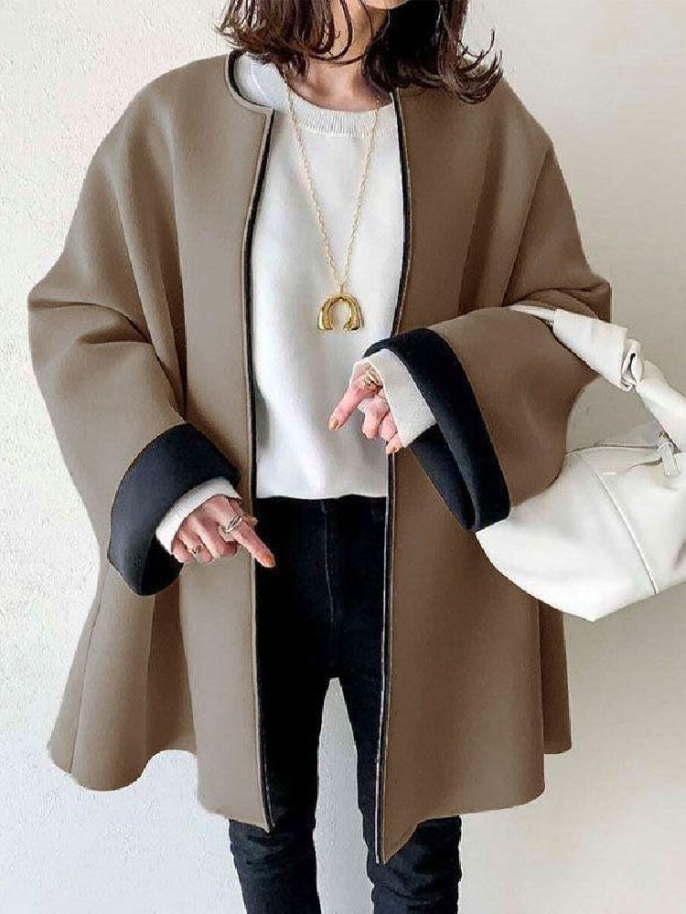 5色展開 ノーカラー コート レディース ロングコート アウター 無地 シンプル 上品 カジュアル 通勤コート オフィス 防寒 体型カバー 秋冬新作 ID1720