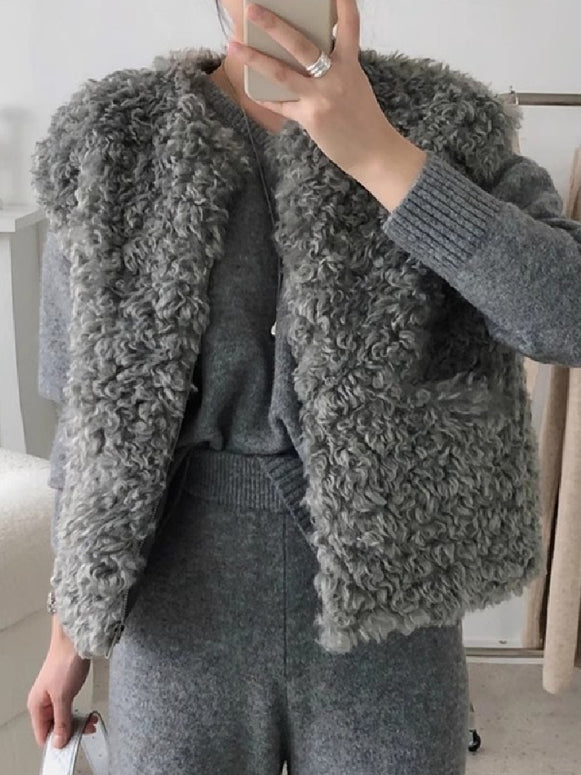 「年末前の大感謝祭」フェイクファー ベスト レディース ふわふわ 暖かい 体型カバー ゆったり 大人可愛い 秋冬 アウター マシュマロタッチ 毛足長め ID2184