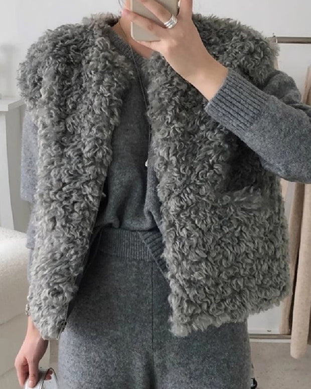 「年末前の大感謝祭」フェイクファー ベスト レディース ふわふわ 暖かい 体型カバー ゆったり 大人可愛い 秋冬 アウター マシュマロタッチ 毛足長め ID2184