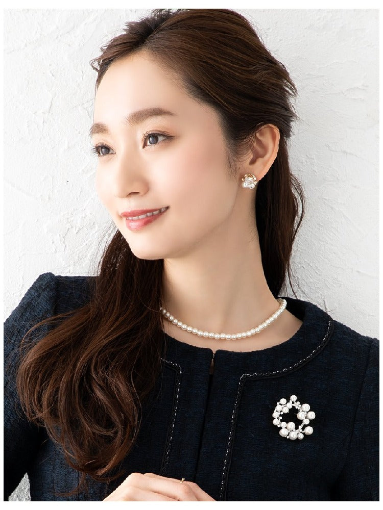 ランキング1位！ブローチ フォーマル 卒業式 卒園式 入学式 入園式 セレモニー ママスーツ パール キュービックジルコニア ピン 華やか 大人 上品 ゴールド シルバー チャコール ID1270