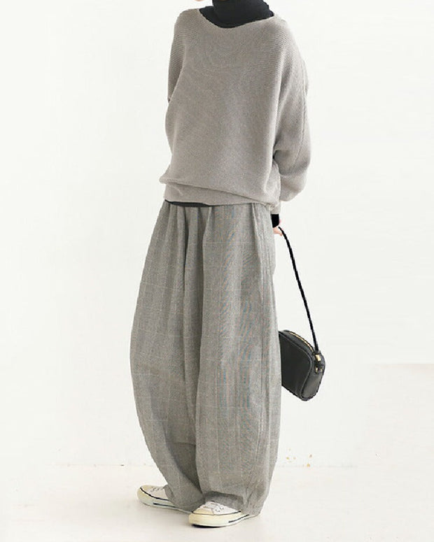 セットアップ レディース ニット セーター＋ワイドパンツ 2点セット ゆったり 体型カバー 秋冬 カジュアル シンプル 上品見え オフィス 通勤 おしゃれ 快適 ID1435