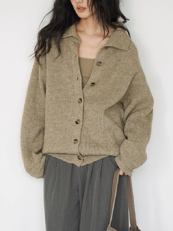 「この価格、今だけ！」ボタン 秋冬 ニットカーディガン レディース ボタニカル ノア ゆったり 長袖 厚手 暖かい おしゃれ 上品 デイリー 新作 ID2112