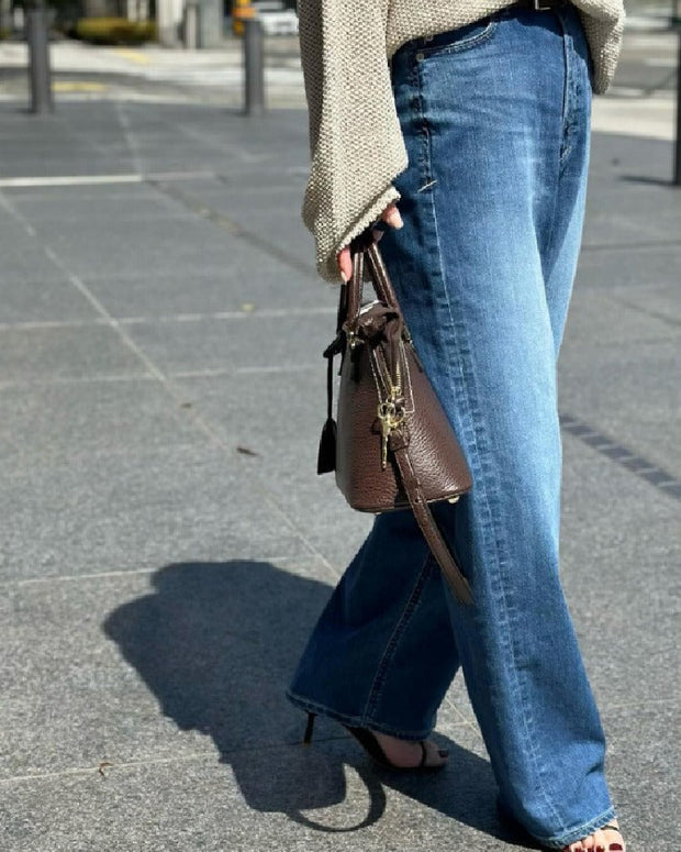 デニムパンツ レディース ハイウエスト ワイドパンツ ストレートパンツ 脚長効果 カジュアル シンプル 大人可愛い 春夏秋冬 ID1339