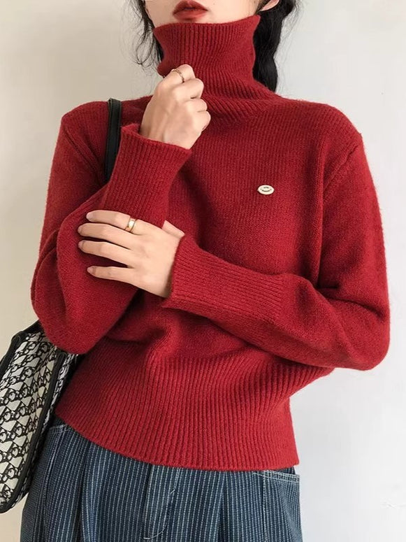 7色展開 ハイネック ニット セーター レディース ふわっと柔らかい シンプル ゆったり 体型カバー 上品 きれいめ 通勤 カジュアル 秋冬コーデ 大人女子 デイリーに使える ベーシックニット 防寒 トップス ID2320