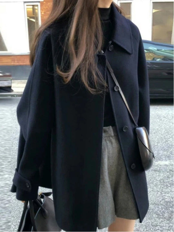 「年末前の大感謝祭」ウールコート アウター レディース Aライン ゆったり ショート丈 無地 通勤 きれいめ カジュアル 大人女子 秋冬 新作 ID2236