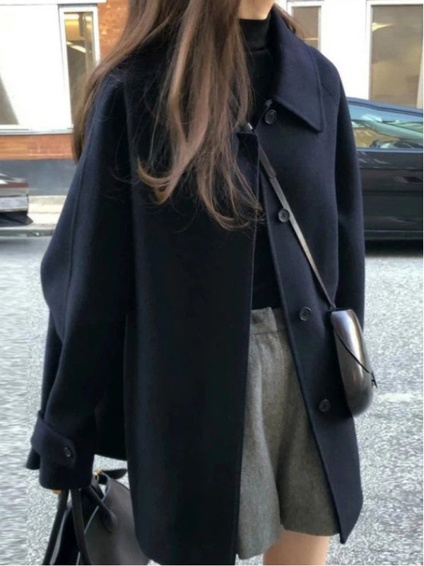 「年末前の大感謝祭」ウールコート アウター レディース Aライン ゆったり ショート丈 無地 通勤 きれいめ カジュアル 大人女子 秋冬 新作 ID2236