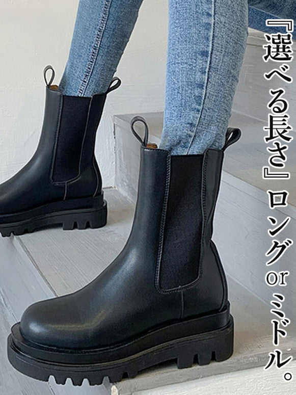 サイドゴア ブーツ サイドゴアブーツ レディース ロングブーツ 厚底 韓国 歩きやすい シューズ 靴 くつ ショートブーツ ミドル 長靴 春 夏 秋 冬 ID1899