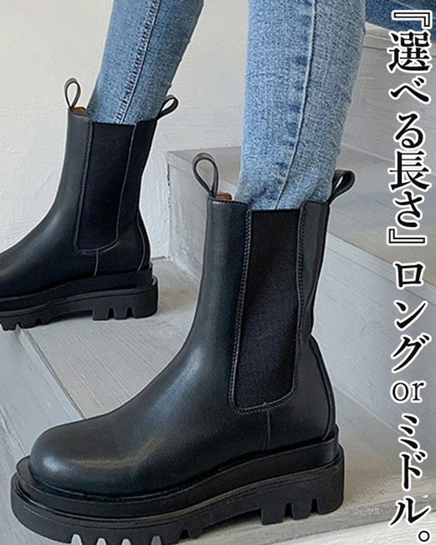 サイドゴア ブーツ サイドゴアブーツ レディース ロングブーツ 厚底 韓国 歩きやすい シューズ 靴 くつ ショートブーツ ミドル 長靴 春 夏 秋 冬 ID1899