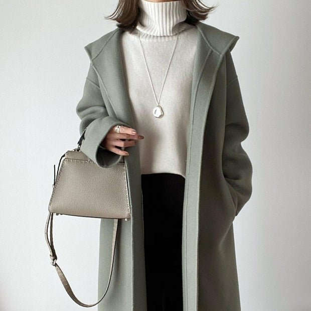 「この価格、今だけ！」ロングコート レディース フード付き ウールコート ゆったり シンプル 上品 通勤 カジュアル 暖かい 秋冬 新作 ID2113