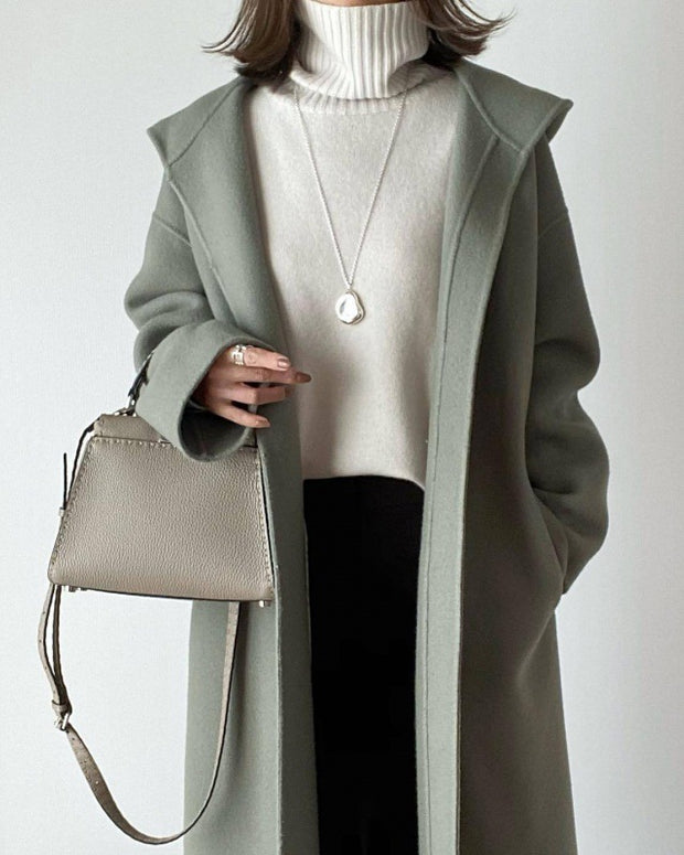 「この価格、今だけ！」ロングコート レディース フード付き ウールコート ゆったり シンプル 上品 通勤 カジュアル 暖かい 秋冬 新作 ID2113