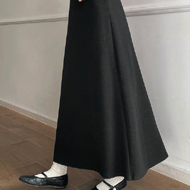暖かい ロング丈 フレアスカート レディース きれいめ 体型カバー 上品 冬コーデ Aライン スカート ID2296