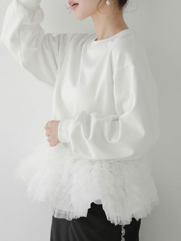 ゆったり 秋冬 メッシュ 拼接 パーカー インスタ 人気 甘い レディース トップス 上品 おしゃれ 快適 着心地 素材 シルエット トレンド デイリー カジュアル 大人 女性 フェミニン 透け感 軽量 ID2023