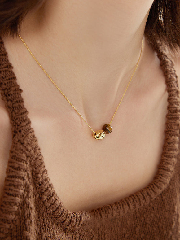 パワーストーン 虎目石 ネックレス レディース ゴールド チェーン 天然石 小粒 シンプル アクセサリー 華奢デザイン 重ね付け お守り ジュエリー ギフト プレゼント対応 ID1262