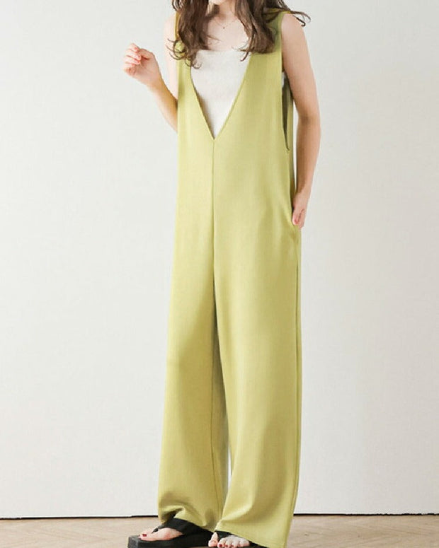 2色展開 前後2way オールインワン レディース ワイドパンツ ゆったり ストレッチ素材 サロペット風 体型カバー UVカット 接触冷感 春夏秋 ID1104