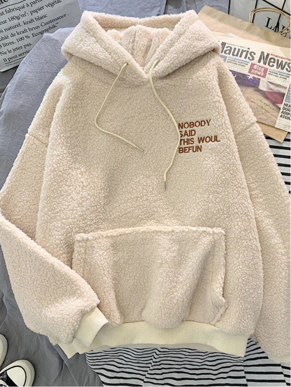 ボアパーカー レディース フード付き スウェット 裏起毛 プルオーバー ゆったり シンプル カジュアル ふわもこ 暖かい 体型カバー 秋冬 新作 ID1990