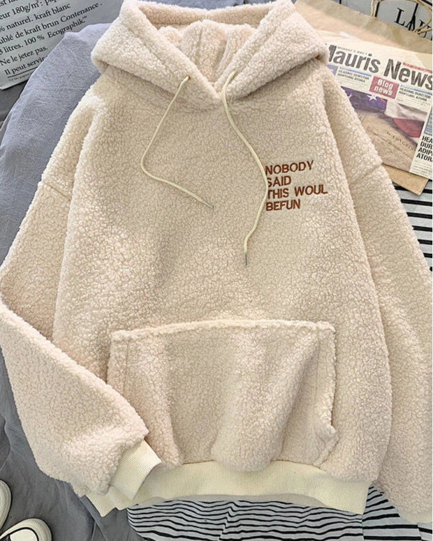 ボアパーカー レディース フード付き スウェット 裏起毛 プルオーバー ゆったり シンプル カジュアル ふわもこ 暖かい 体型カバー 秋冬 新作 ID1990