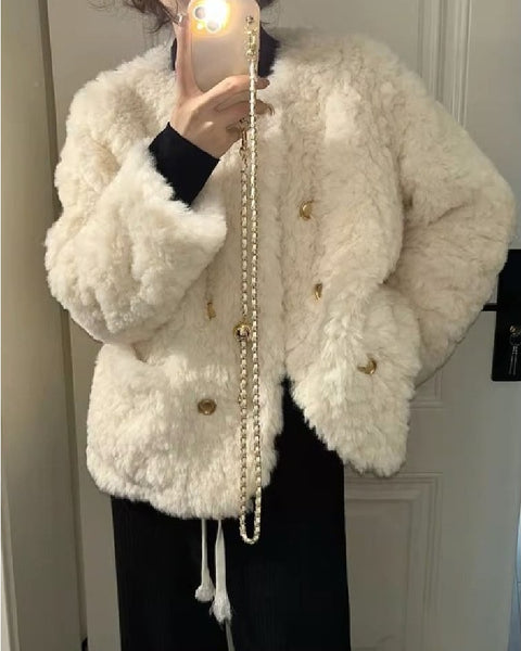 「タイムセール爆発中」もこもこ ジャケット レディース 裏キルティング ショートコート ダブルボタン おしゃれ 暖かい アウター 秋冬 新作 ID2090