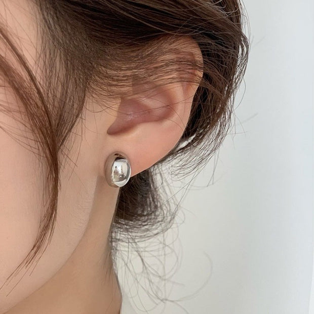 丸みデザイン ピアス レディース シンプル 小ぶり おしゃれ デイリー 合わせやすい アクセサリー ゴールド ID1460