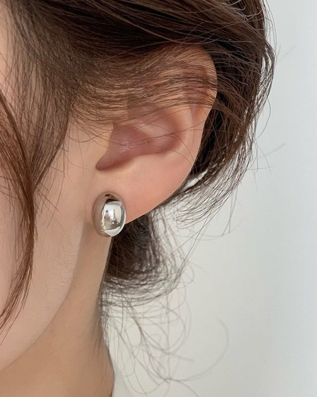 丸みデザイン ピアス レディース シンプル 小ぶり おしゃれ デイリー 合わせやすい アクセサリー ゴールド ID1460