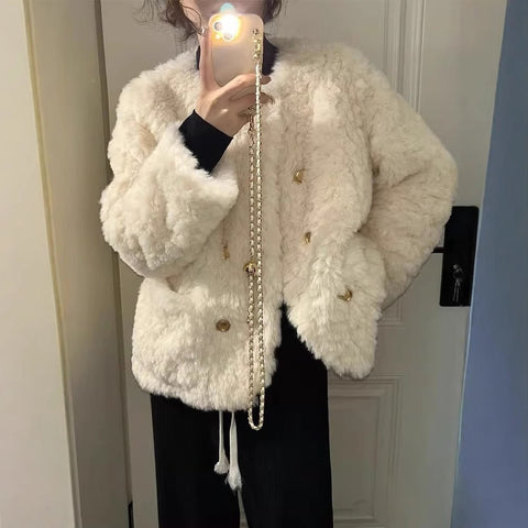 「タイムセール爆発中」もこもこ ジャケット レディース 裏キルティング ショートコート ダブルボタン おしゃれ 暖かい アウター 秋冬 新作 ID2090