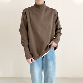 4色展開 裏起毛 スウェット レディース 長袖 トレーナー ハイネック シンプル 無地 ゆったり あったか 体型カバー カジュアル 通勤 通学 おしゃれ 大人女子 暖かい ルームウェア 秋冬 防寒 トップス 人気 新作 ID1930