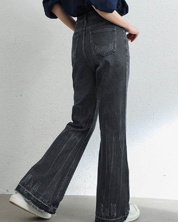 デニムパンツ レディース フレアパンツ ハイウエスト ワイドレッグ ジーンズ 美脚効果 カジュアル 着回し 通勤 通学 春夏秋 冬までロングシーズン対応 おしゃれ 人気 定番アイテム ID1630