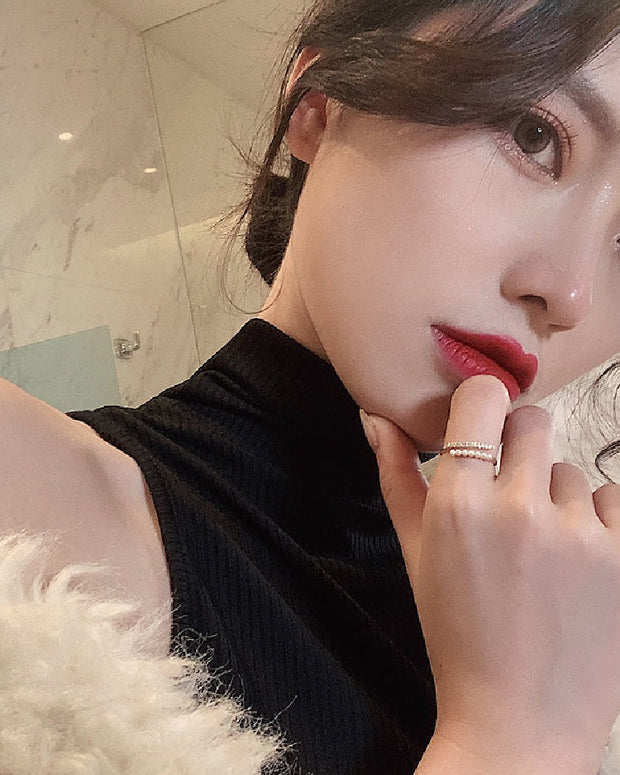 パール リング レディース 華奢 シンプル エレガント おしゃれ フリーサイズ 調整可能 アクセサリー 高見え デイリー デート 結婚式 フォーマル ID1569