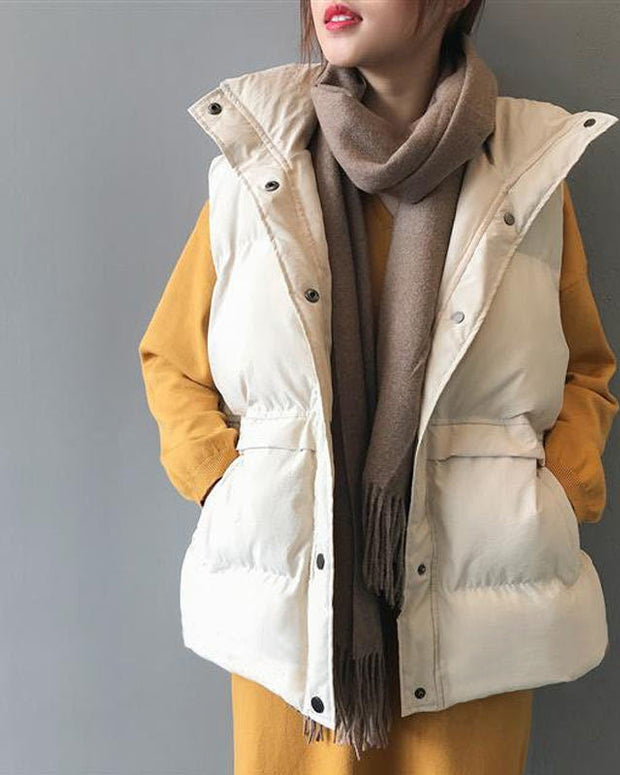 中綿 ベスト レディース フード付き アウター 秋冬 無地 シンプル ゆったり 軽量 暖かい 防寒 体型カバー カジュアル 通勤 通学 きれいめ 大人女子 おしゃれ 人気 新作 ID1951