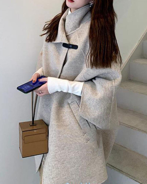 オーバーサイズ ケープ風 ウールコート レディース エレガント 体型カバー 秋冬 アウター 暖かい おしゃれ ID2290