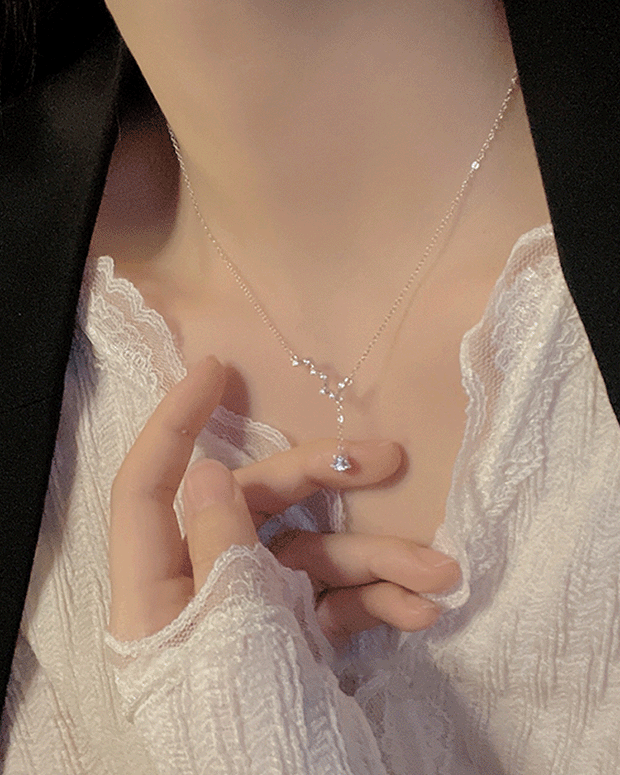 【465】北斗七星 ネックレス シルバー925 レディース 星モチーフ ジルコニア 華奢デザイン 高級感 スキンジュエリー 夏 新作