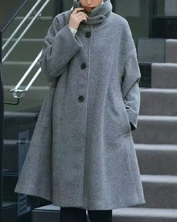 秋冬 ウール コート 韓国風 ロング 高級感 アウター 厚手 ゆったり カジュアル 通勤 レディース 上品 おしゃれ 保温 快適 着心地 大人 女性 エレガント 洗練 都市 テイスト 素材 シルエット トレンド ID2053