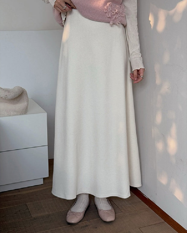 暖かい ロング丈 フレアスカート レディース きれいめ 体型カバー 上品 冬コーデ Aライン スカート ID2296