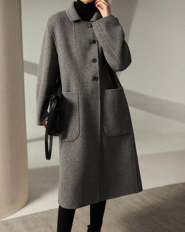 ロングコート レディース ウールタッチ 上品 シンプル 通勤 きれいめ 大人エレガント アウター 秋冬 ID2284
