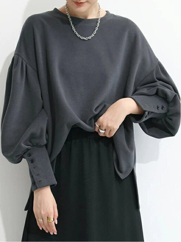 スウェット レディース 長袖 トレーナー 無地 クルーネック ゆったり 体型カバー カジュアル シンプル 秋冬 おしゃれ プルオーバー トップス 大人女子 学生 通勤 デイリーウェア ID1652