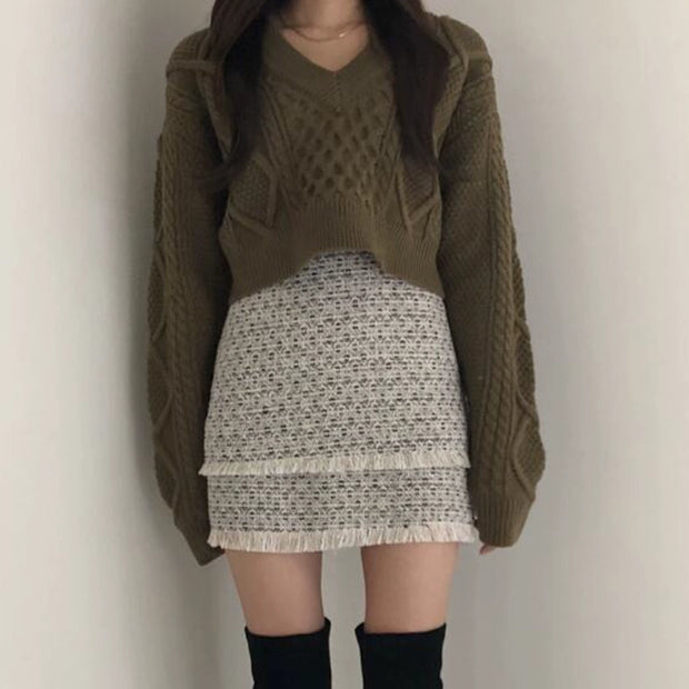 バックリボン ニット レディース 可愛い 編み柄 おしゃれ 体型カバー ゆったり 秋冬 トップス ガーリー ID2185